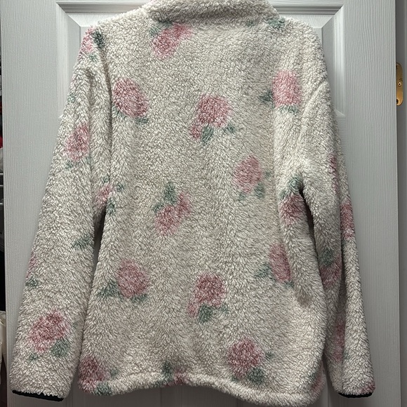 PINK Size Medium Floral Half Zip - Picture 5 of 5